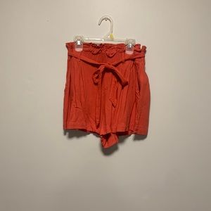 Red Shorts with Belt
